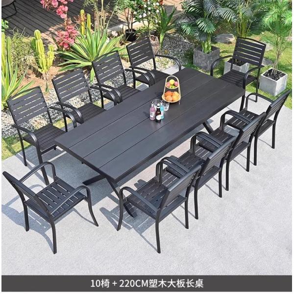 Outdoor Table And Chair Set Made Of Black Aluminum Alloy