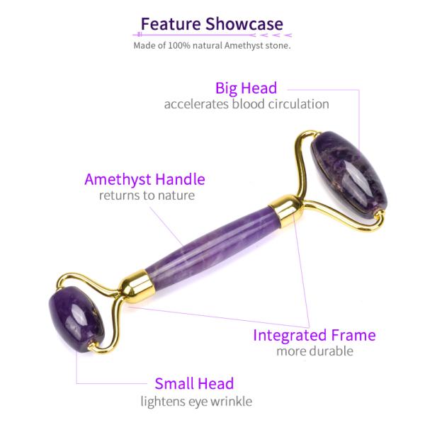 Natural Amethyst Crystal Gua Sha And Jade Roller