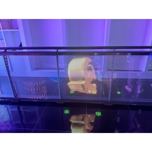 Indoor P4-8mm LED Transparent Film Screen with 5500nit Brightness and 3840Hz Refresh Rate