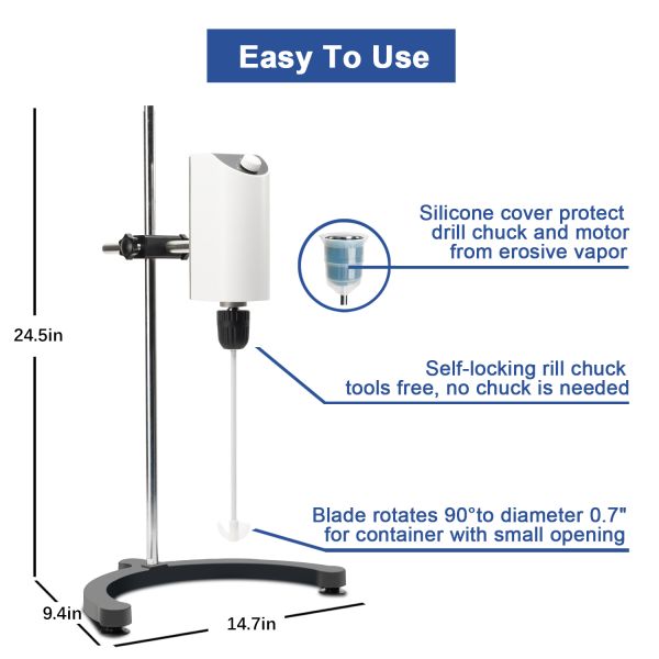 OLED Digital Overhead Stirrer 10L Overhead Laboratory Stirrer 200RPM - 2500RPM OS10-Pro