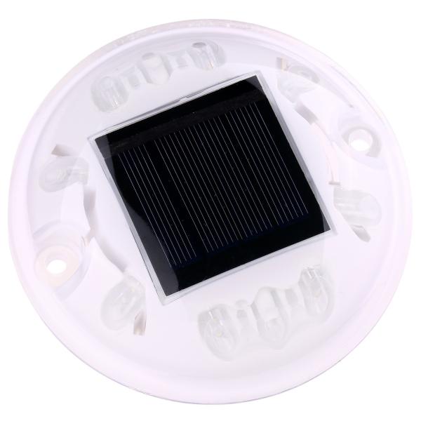White Round PC IP68 120mm Solar Powered Road Studs , Solar Pavement Marker