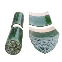 Antiguo estilo chino Pabellón de madera Jardín Pagoda Tejas de vidrio verde