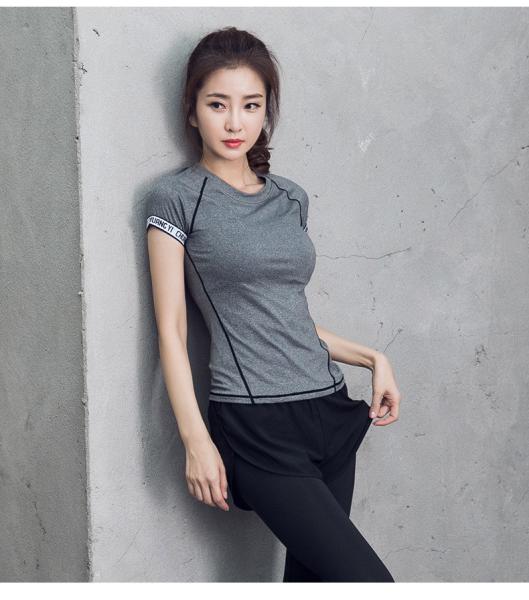 CPG Global Women 2017 Spring Summer Multi-Color Quick Dry 3 Pieces Set Stretched Bra Sports Shirt  with Yoga Pant T1031