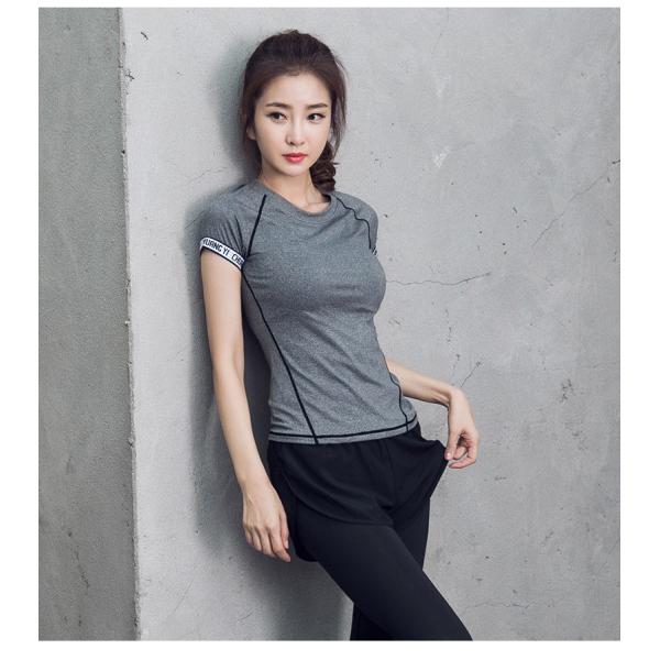 CPG Global Women 2017 Spring Summer Multi-Color Quick Dry 3 Pieces Set Stretched Bra Sports Shirt  with Yoga Pant T1031