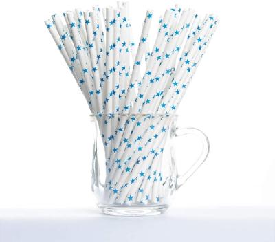 Drinking Suckers BPA Free Star Printed Floral Disposable Paper Straws