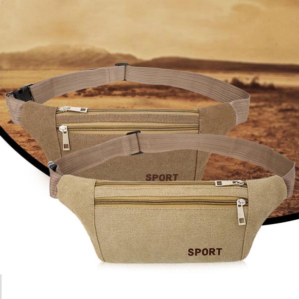 Large Capacity Canvas Waist Bag For Men Outdoor Leisure