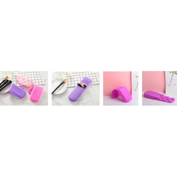 Reusable Makeup Brush Cleaner Women Carrying Silicone Folding Cosmetic Organizer
