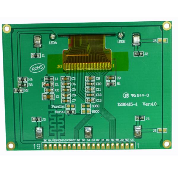 Graphic Dot Matrix LCD Display Module 7.5mm Max Thickness Blue Film Negative Display