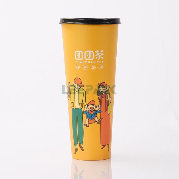 32oz super big single wall hot paper cup disposable milk tea paper cups can be made into blind boxes