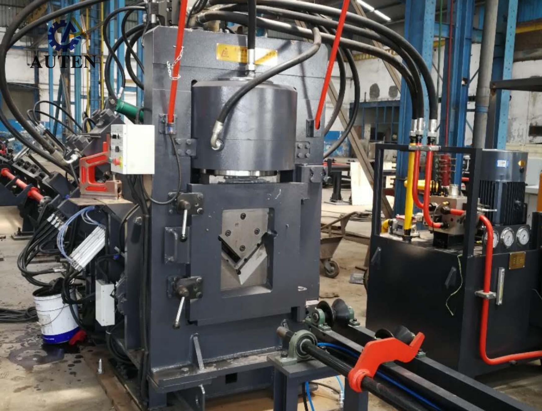 Single Blade Cutting Mode CNC Angle Punching Machine With Punching Marking Cutting Functions