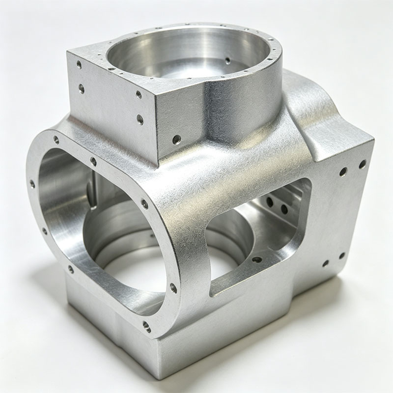 Custom  CNC Milled 6061 T6 Aluminum Alloy Hollow Housing with Uniform Matte Silver Finish
