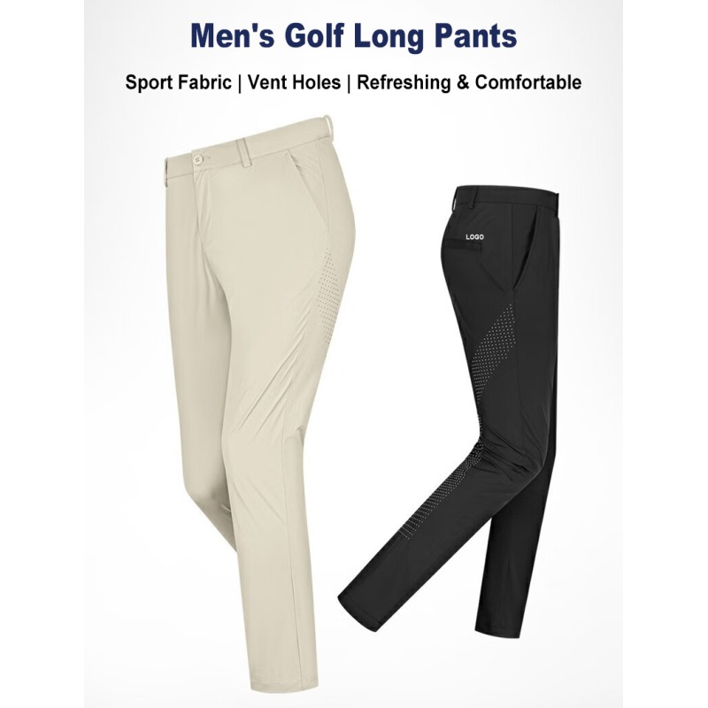 OEM Custom Men's Stretch Breathable Golf Long Pants Comfort Sports Trousers