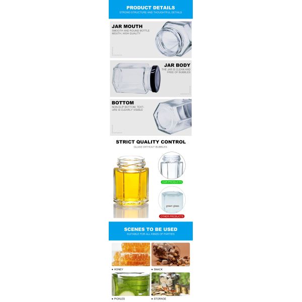 Hexagon Glass Mason Jar