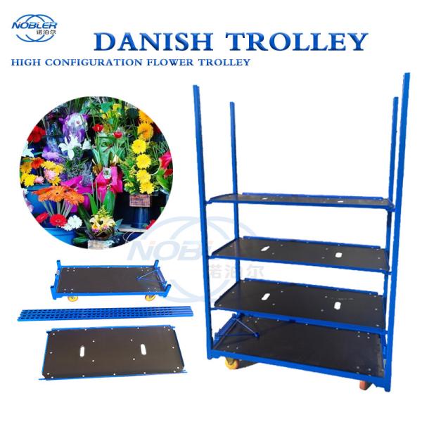 1350*565*1900mm métal hollandais fleur chariot quatre roues pour serre jardin ferme