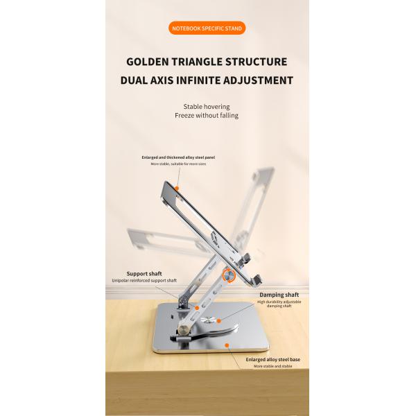 Alloy Steel Adjustable 360 Portable Laptop Stand Flexibility Rotation Popular Indoor Use Apple iPhone Desk Foldable Height
