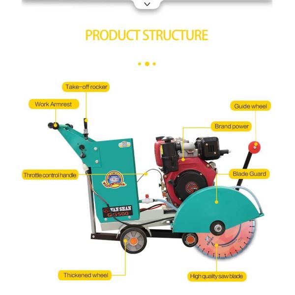 Portable Walk Behind Handheld Road Floor Concrete Cutter Saw Machine with 380V/50HZ