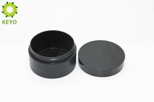 100g Round Body Butter Jars , Matte Black Thick Wall PET Plastic Face Mask Jar
