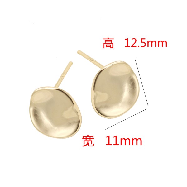 Wholesale Diy Earring Accessories Fashion Hypoallergenic 925 Silver Needle Disc Earrings Glossy Women's Earrings