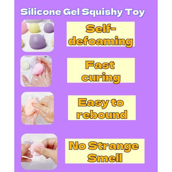 Squishy Gel Silicone 1:1 Transparent For Squishy Sensory Fidget Toys For Relaxation & Focus Adults Children