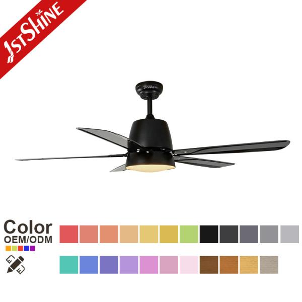 6 Speeds Remote Control Quiet DC Motor Decorative 5 Blades Ceiling Fan With Light