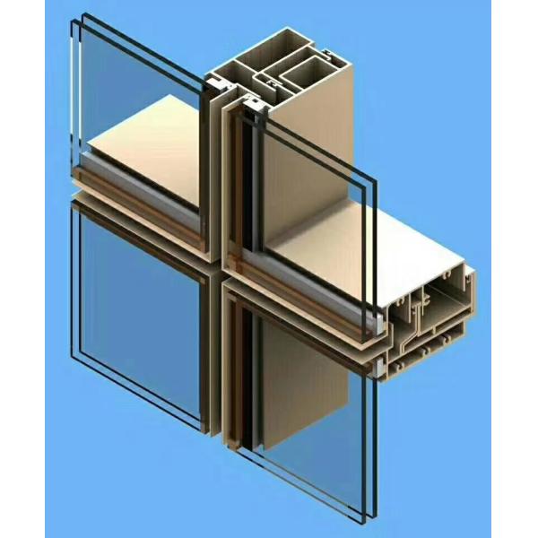 Fireproof Curtain Wall Aluminium Profile Facade Thermal Insulation