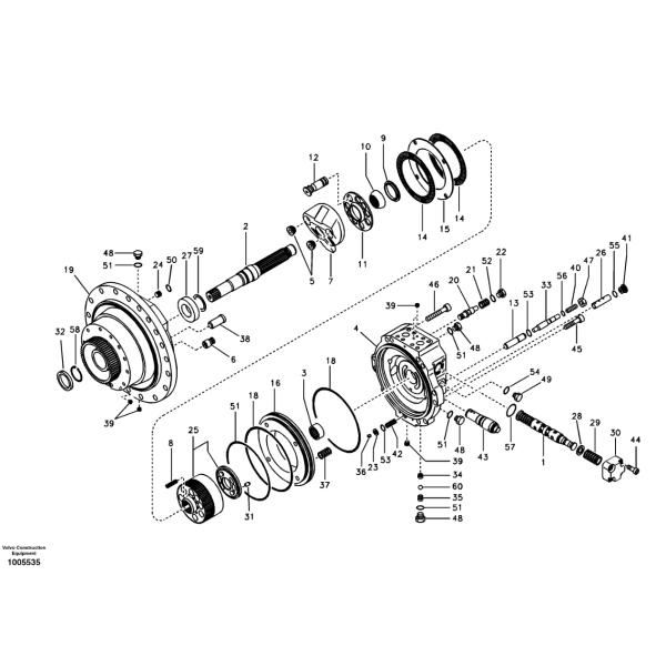 Части коробки передач экскаватора снабжения жилищем конечной передачи VOE14506956 EC290 CX350