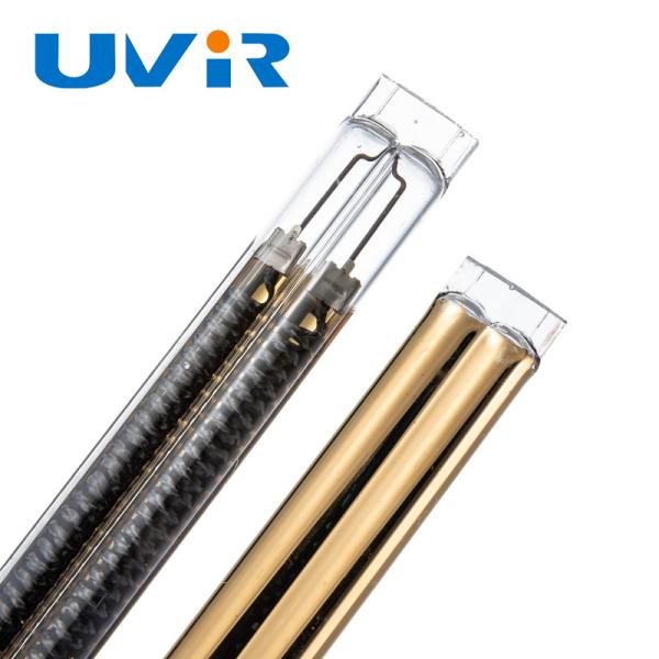 Lampe chauffante infrarouge en fibre de carbone 2000W avec revêtement doré