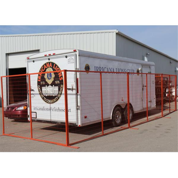 Powder Coated Red Construction Site Fencing Panels 6'x9.5' Mesh 50mm*100mm diameter 2.5mm wall thick 1.00mm