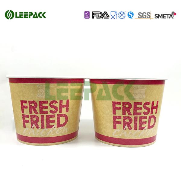 Disposable food grade paper popcorn buckets container for take away food packaging