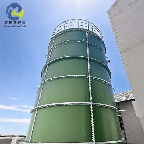 Green Cylindrical Composite Stainless Steel Bolted Storage Tanks for Waste Water