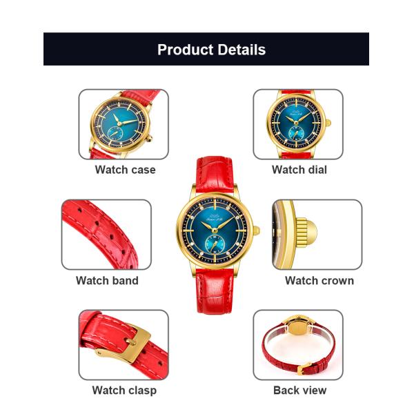 Дамы делают нержавеющую сталь водостойким дозора кварца 3ATM классическую