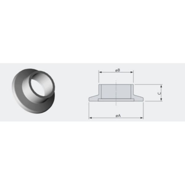 Short KF Half Nipple Flange Stainless Steel 304 316L