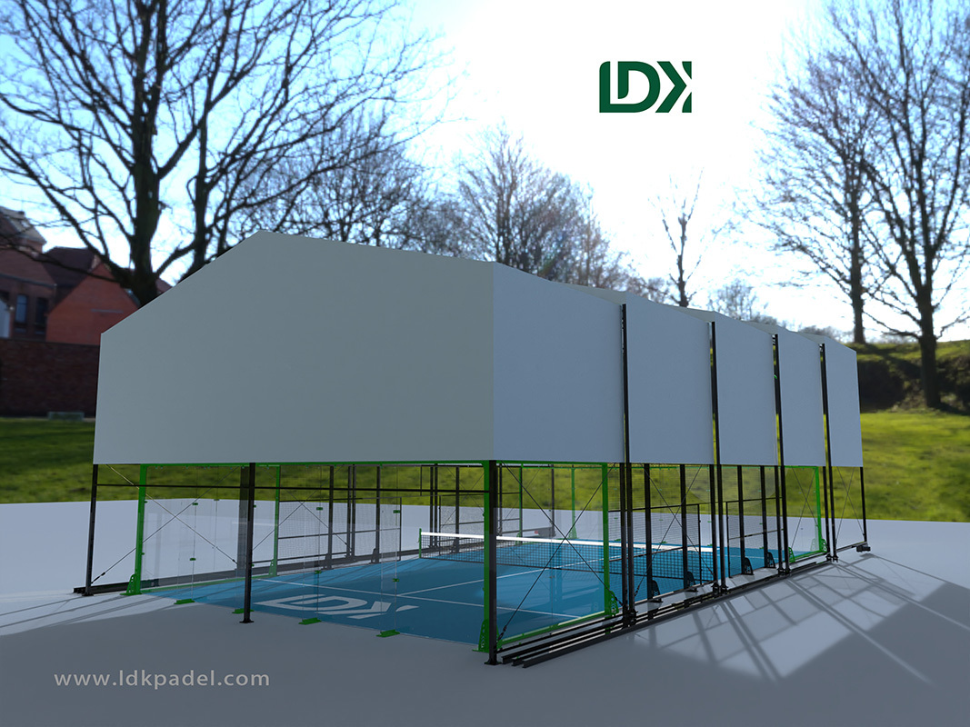 Outdoor Covered Padel Court Manufacturer | Custom Retractable Roof Padel Court with Steel Structure