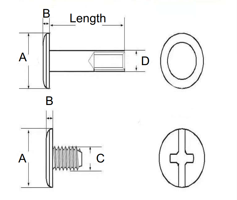 Passivated Surface Stainless Steel Black Chicago Screw Customized Size