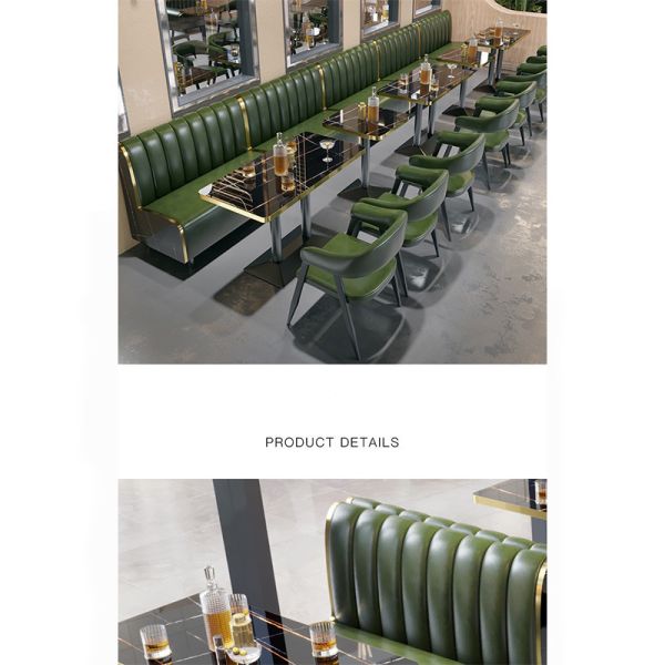 Hot Sale Luxury Bench Booth Sofa for Modern Restaurants Nightclubs Hotels Schools-Custom Aluminum Restaurant Furniture Durable