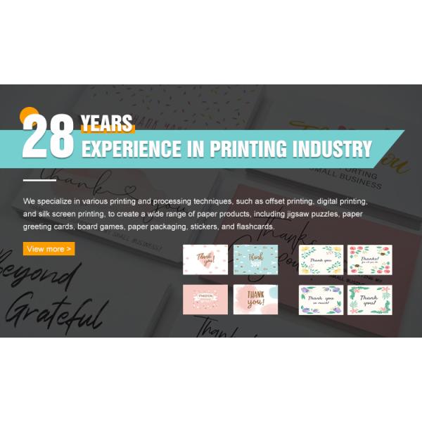 Сертифицированная ISO9001 картонная бумага Благодарственные открытки