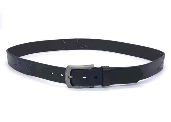 1-1/2'' Female Leather Belt For Jeans Embossed Irregular Star Pattern With Hand - Stitching