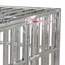 47 Inch Heavy Duty Stainless Steel Dog Cage High Anxiety Indestructible and Escape-Proof Dog Crate Kennel for Large