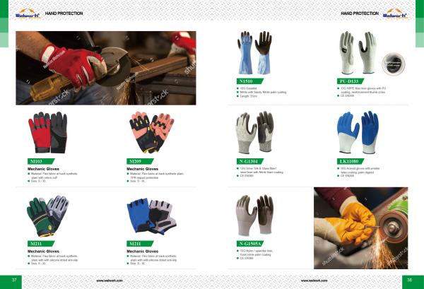 Anti-slip N-G1304 Grey Flexible Glass Fiber Level 5 Cut Resistant Safety Work Gloves