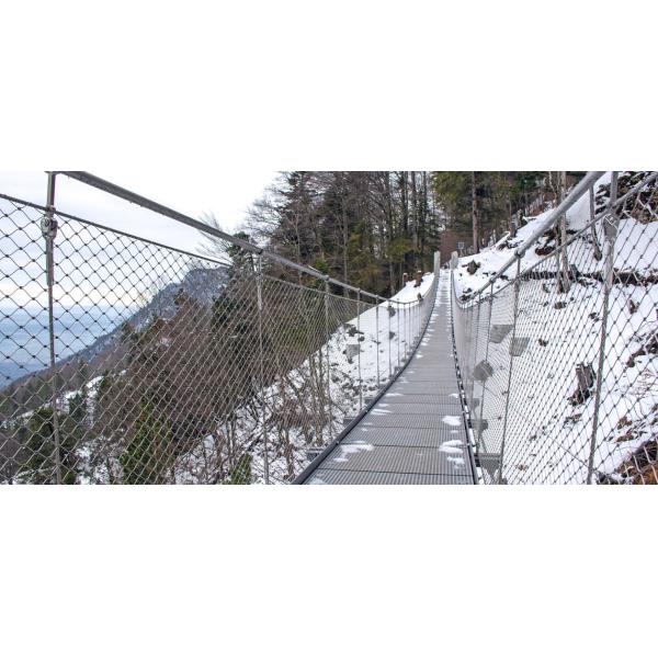 Puente de acero inoxidable de tipo anudado tejido a mano para vallas de protección