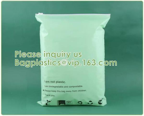 Biodegradable Apparel, Clothes Packaging, Biodegradable Compostable Zip Clothing Bags With Logo
