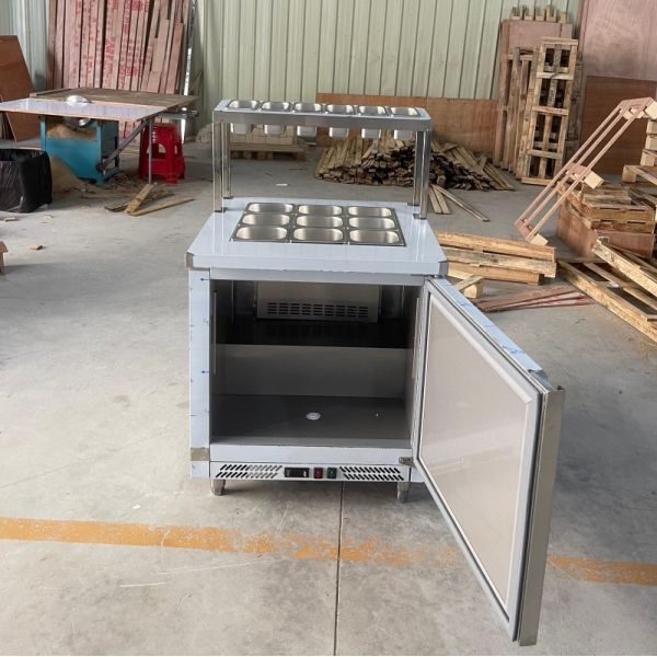 Fast Food Restaurant Salad Preparation Fridge Customized 9 Pans