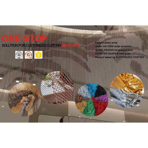 OEM Patterns Customized Double Hook Aluminum Chain Curtain