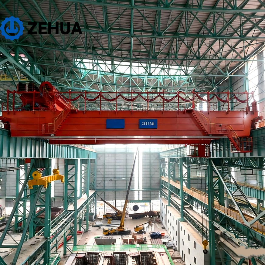 Heavy Duty Double Girder Overhead Crane 5 Ton QD Type Cabin Control Indoor Warehouse Crane Steel Plant Using