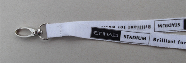 Polyester corporate logo screen printed neck lanyards, cheap safety breakaway neck straps,