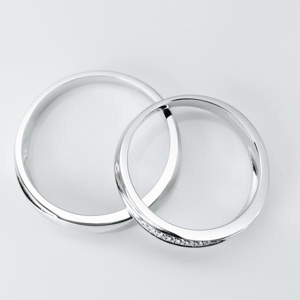Simple Special Circular Groove Design 8.5g Jewellery Couple Rings