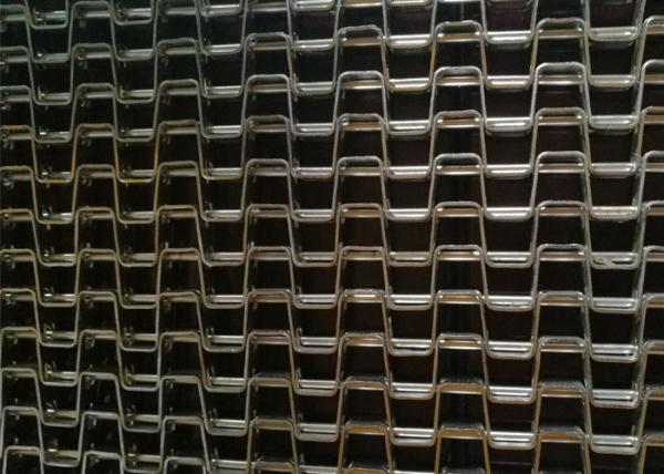 Galvanized Iron Flat Wire Belt , Honeycomb Belt For Discharging Tower