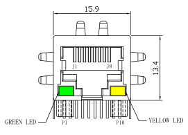 LPJ4089GENL Rj45 Network Jack , 10/100Base-T Power over Ethernet Plus (PoE Plus)