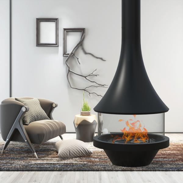 Indoor Carbon Steel Gas Hanging Fireplace For Housewarming