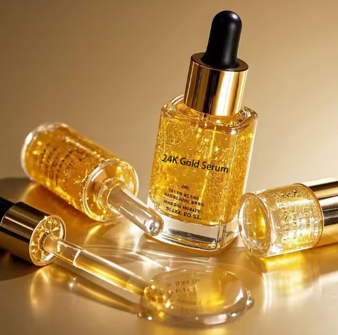 Esencia facial de suero de oro de 24k, blanqueador, colágeno, sueros faciales, vitamina C orgánica